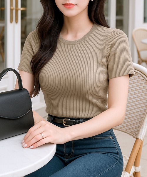 Julia Boutique ニット セーター Uネック・パーソナルカラー半袖