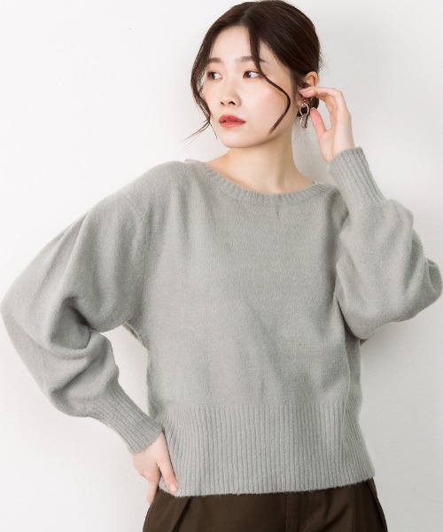 ニット セーター atONE カシュクールショート丈セーター レディース atONE ニット セーター カシュクールショート丈セーター