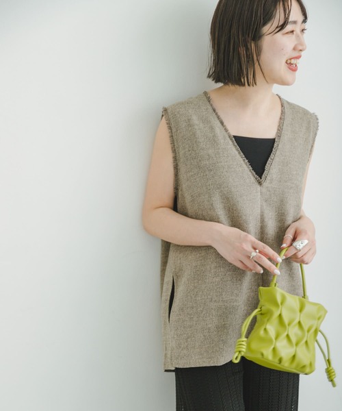 ITEMS URBANRESEARCH ベスト ジレ サマーツイードVネックベスト