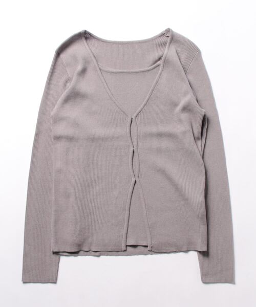 カーディガン 「2点SET」layered lib cardigan / レイヤードリブカーディガン レディース