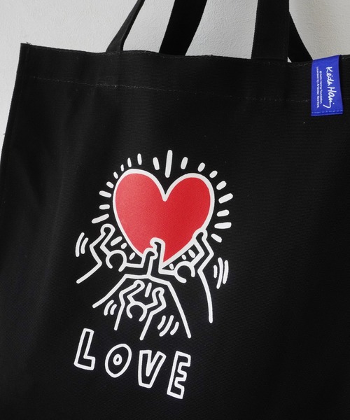 キースヘリング　トートバッグ　レア Keith Haring トートバッグ 「 / キースヘリング 」 プリント