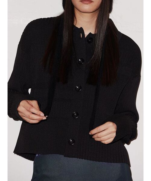 カーディガン EMODA - VEQUM FLUFFY MIX KNIT CARDIGAN VEQUM（ベクム） カーディガン 夏 「VEQUM」SWITCHING KNIT CARDIGAN