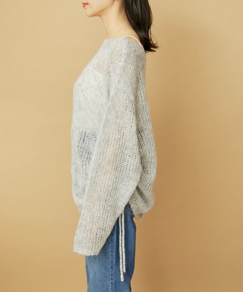 VIS ニット セーター モヘアタッチシアーニット レディース
