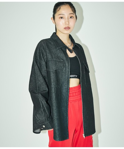 ANLIBERTY ANAP ブルゾン アウター ジップアップデニムブルゾン