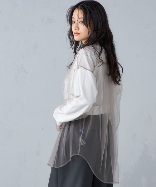 SHIPS for women / シップスウィメン 〈手洗い可能〉チュール ビッグ シャツ ◇ SHIPS ブラウス シャツ 「手洗い可能」チュール ビッグ