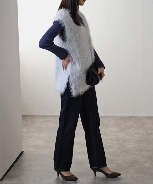 AMERI TWINKLE CURVE VEST キラキラベスト ジレ Ameri（アメリ）の「TWINKLE CURVE VEST（ベスト）」 - WEAR