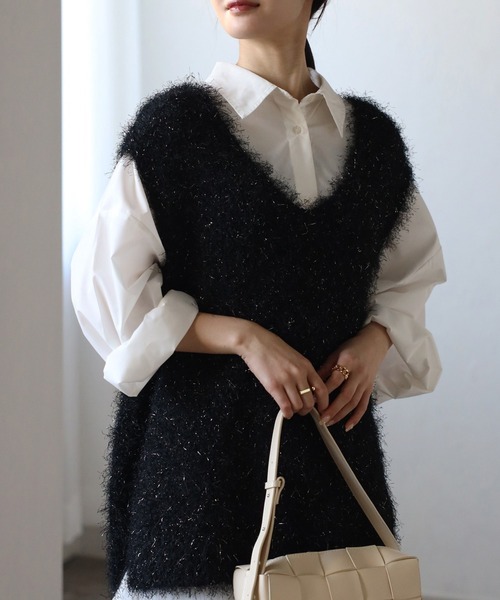 SEEALL ハンドメイドニット ジレ ニットベスト b08591ko-01.jpg