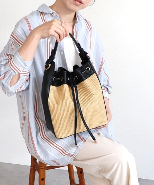 Folna ラタン 2way ショルダーバッグ ハンドバッグ CATEGORY ハンドバッグ | FOLNA ONLINE STORE