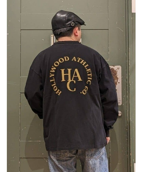 Right-on tシャツ 「Hollywood athletic co」サークルロゴロンT