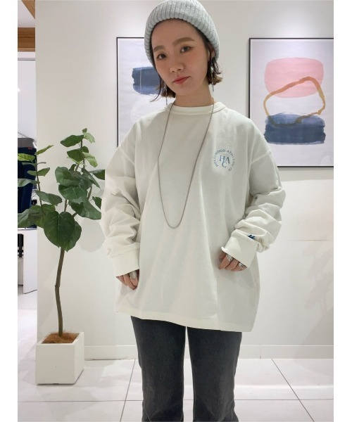 Right-on tシャツ 「Hollywood athletic co」サークルロゴロンT