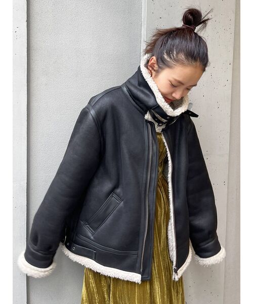 Ungrid」 ジップアップブルゾン MEDIUM ブラック レディース 