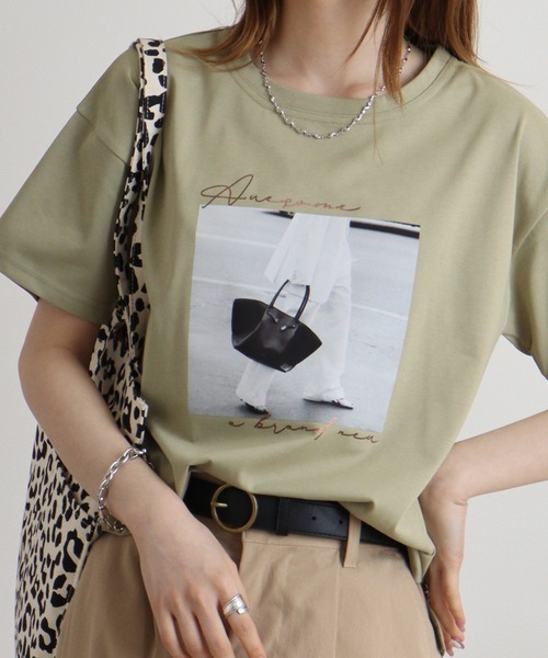 tシャツ BRODIAEA フォトプリントＴシャツ レディース