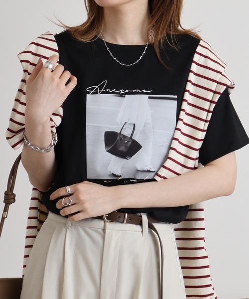 tシャツ BRODIAEA フォトプリントＴシャツ レディース tシャツ BRODIAEA フォトプリントTシャツ レディース