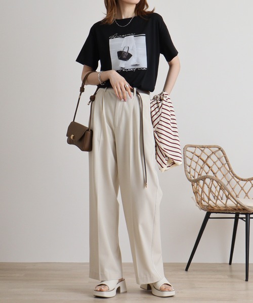 tシャツ BRODIAEA フォトプリントTシャツ レディース