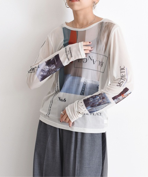 Eimee Law（エイミーロウ） tシャツ フォトプリント パワーメッシュ 