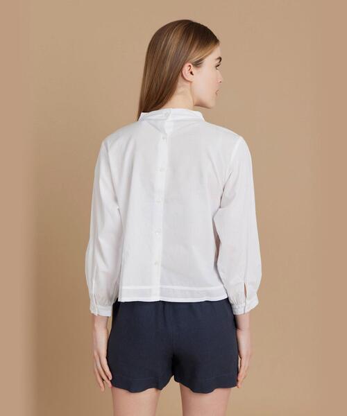 ブラウス シャツ AM06 HAUT ノーカラーブラウス レディース agnes b. ブラウス シャツ AM06 HAUT ノーカラーブラウス