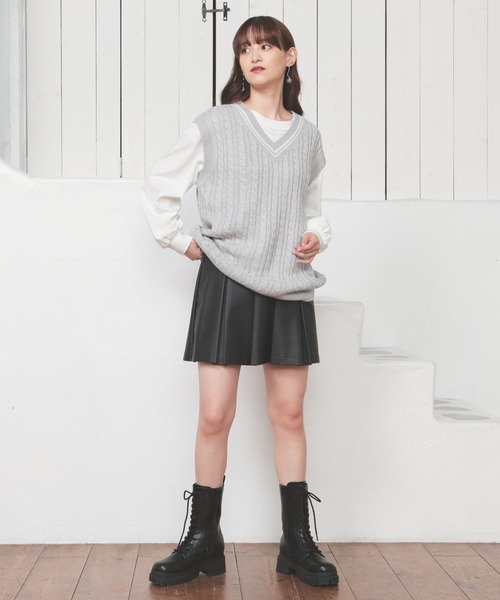 Honeys スカート 合皮ミニプリーツスカート : ZOZOTOWN Yahoo!店