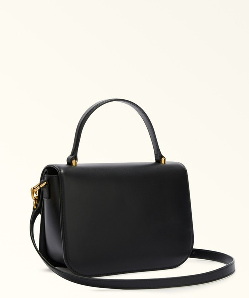 ⭐美品⭐FURLA　ストラップ付きハンドバッグ 小型　ブラック ブラック - レディース ミニバッグ：スモール レザーバッグ