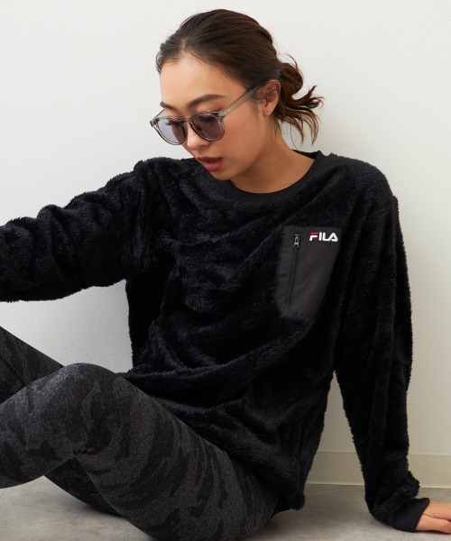 FILA 「FILA」エアーシャギー クルーネック トップス レディース