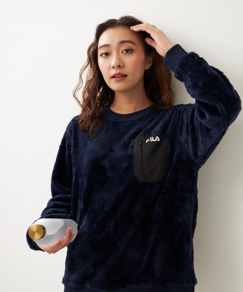 FILA 「FILA」エアーシャギー クルーネック トップス レディース