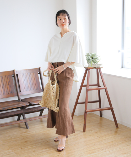 IENA ブラウス IENA LA BOUCLE レースギャザーブラウス（シャツ／ブラウス