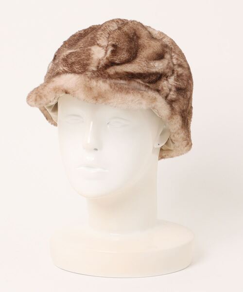 帽子 Real fur cap Ruben キャップ 帽子 RV FAKEFUR CAP/リバーシブル フェイク