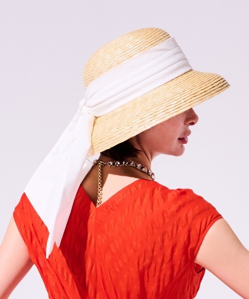 帽子 ハット JENNE コットンビッグリボンカサブランカ レディース