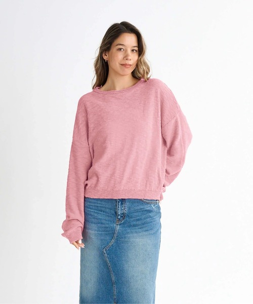 ニット セーター SNUGGLY SWEATER/ロキシーオフショルダースプリングニット レディース