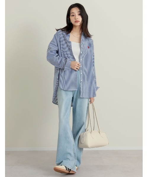 ブラウス シャツ 「U.S. POLO ASSN.」「別注」レギュラーカラー長袖チュニックシャツ レディース U.S. POLO ASSN. ブラウス シャツ 「U.S. ASSN.」「別注