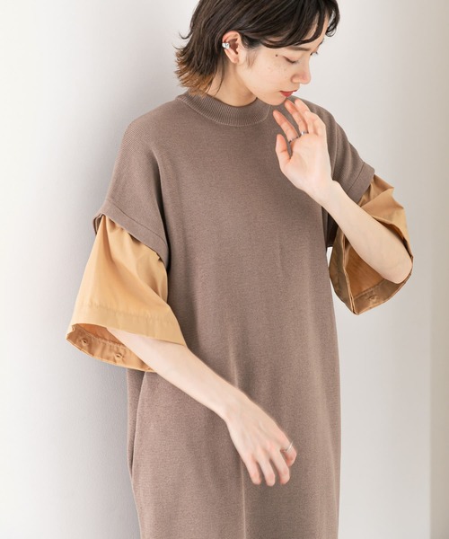 「KBF」 ニットワンピース ONE ベージュ レディース_画像6