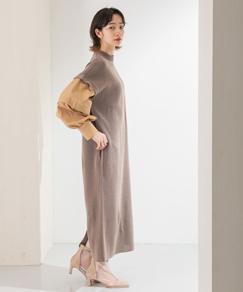 「KBF」 ニットワンピース ONE ベージュ レディース_画像7