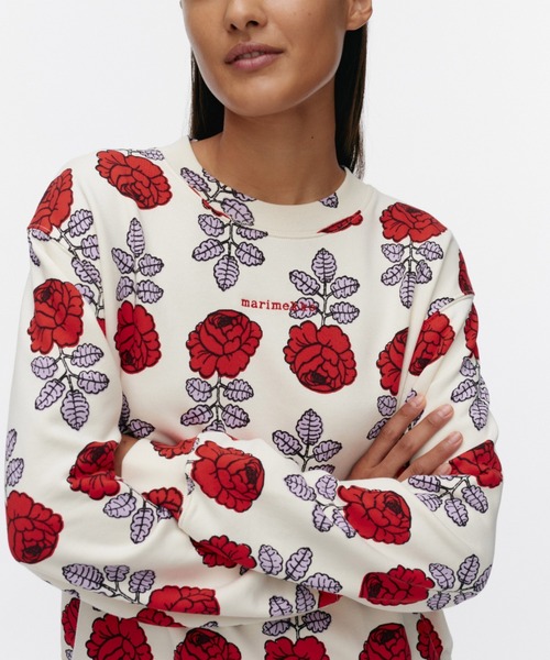 新作 スウェット トレーナー marimekko 「kioski」 Vihkiruusu Leiot トップス