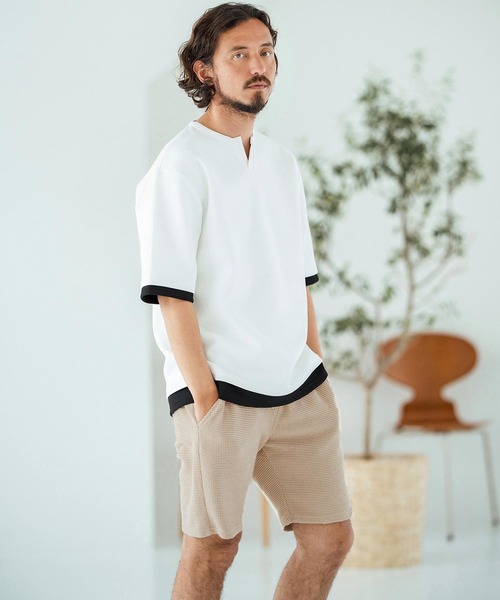 Magine（マージン） パンツ mp13468-Textured Knit-Like Fabric Short