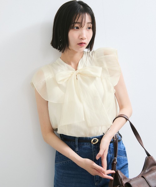 VIS ブラウス シャツ 「新色追加」主役級！華やぎシアー