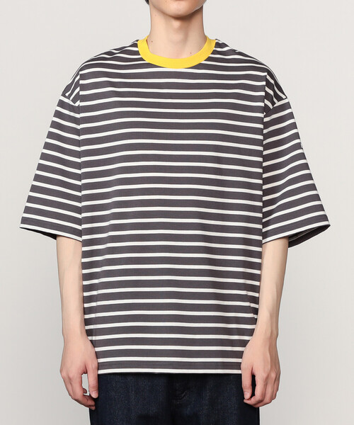 【美品/定価1万】オーシバル ORCIVAL *クルーネックボーダーTシャツ*トップス綿プルオーバーワイド(m1-2506-247)【71G52】 ORCIVAL tシャツ | コットン クルーネックワイドTシャツ MEN