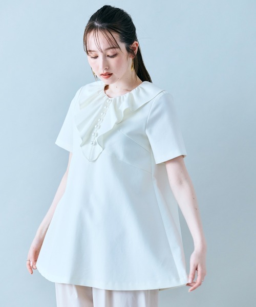 Audie a Muses（オーディア ミューズ） ブラウス シャツ 夏 半袖 胸元