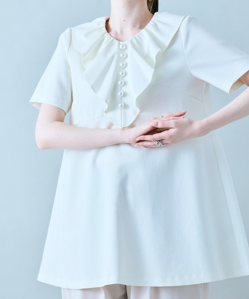 Audie a Muses（オーディア ミューズ） ブラウス シャツ 夏 半袖 胸元