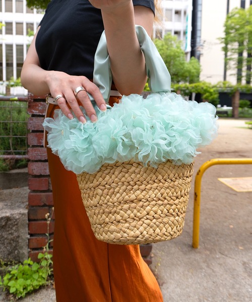 確認用＊エバゴス かごバッグカバー＊お花レース ebagos エバゴス コットンレースかぶせ