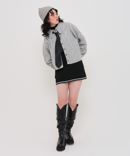 「TINA：JOJUN」 ニットカーディガン M ヘザーグレー レディース_画像9