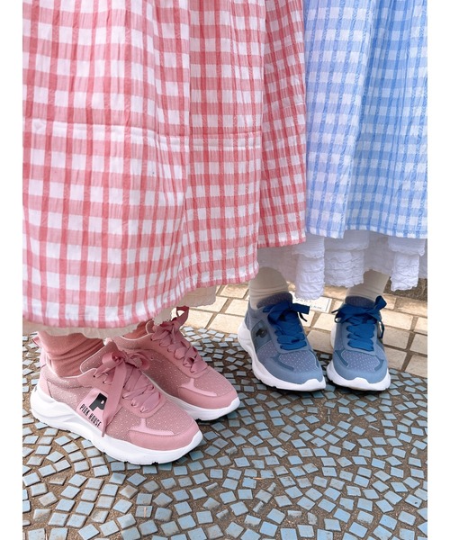 PINK HOUSE（ピンクハウス） スニーカー Pロゴプリントチュール使い