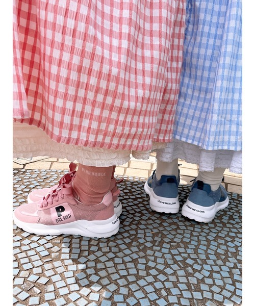 PINK HOUSE（ピンクハウス） スニーカー Pロゴプリントチュール使い