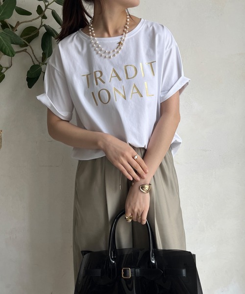 tシャツ 「WEB限定」TRADITIONAL箔プリントTEE レディース