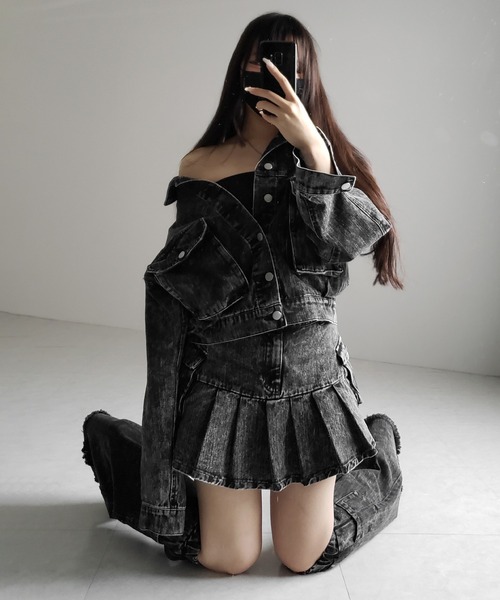me+em select（ミームセレクト） デニムスカート 「 セットアップ着用