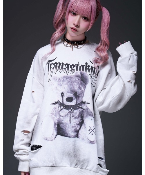 travas tokyo メイドクマ 熊 ベアー レース トレーナー スウェット TRAVAS TOKYO（トラバストーキョー） トレーナー スウェット 「TRAVAS
