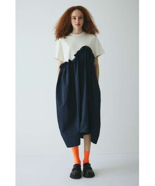 HeRIN.CYE ワンピース Wave frill cut dress ウェーブフリルカット