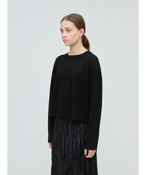 mizuiroind ウール ハイネック ローゲージ ワイド ニット mizuiroind（ミズイロインド） ニット ハイネック ワイドシルエット