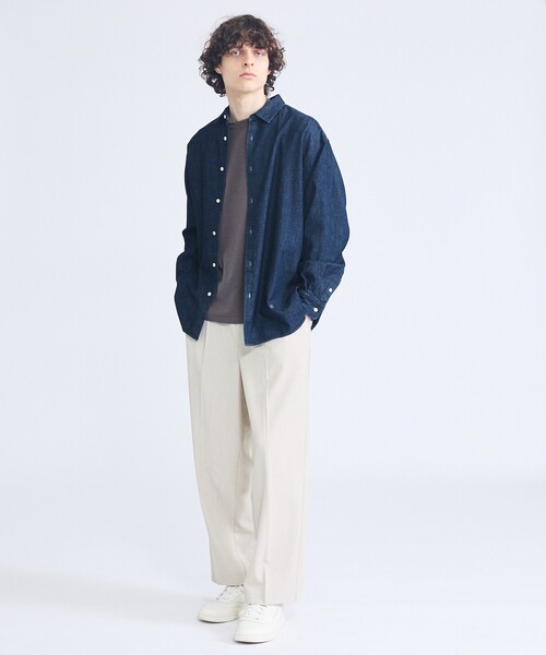 完売 オープンカラーオーバーサイズデニムシャツ ABAHOUSE（アバハウス） シャツ 7.5オンス オーバーサイズ デニム
