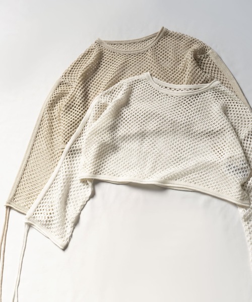 「me+em select」 長袖ニット FREE アイボリー レディース_画像5