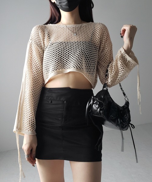 「me+em select」 長袖ニット FREE アイボリー レディース_画像8