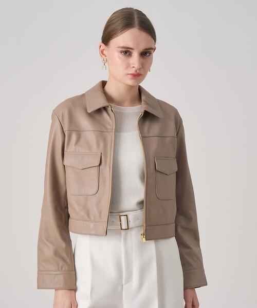 ANAYI（アナイ） レザージャケット ライダース ラムレザーステンカラー